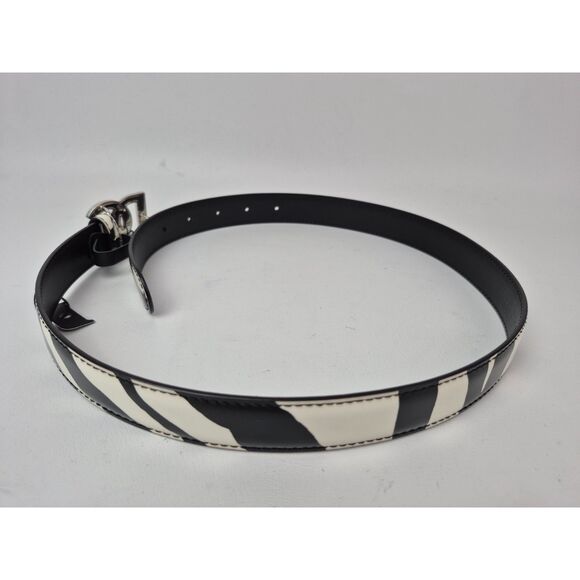 Dolce & Gabbana DG Women's Zebra Black White Leather Belt Size 70 cm 28" be1447 - Picture 3 of 5